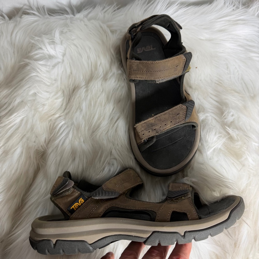 Teva Hudson Brown Waterproof‎ Leather Sport Sandals Mens 7 1015149